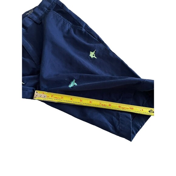 Vineyard Vines Boys‎ Navy Blue Khaki Shorts Size 16 Adjustable Waist Turtles - Picture 4 of 6